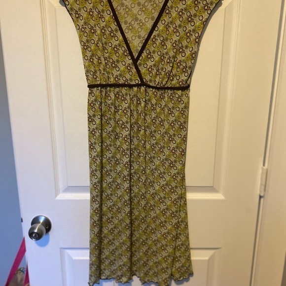 Connected Apparel 70’s Inspired retro green patterned women’s dress size 12 - Picture 12 of 12